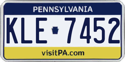 PA license plate KLE7452