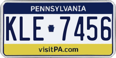 PA license plate KLE7456