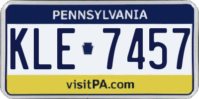 PA license plate KLE7457