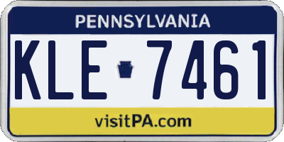 PA license plate KLE7461