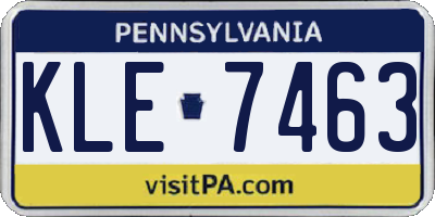 PA license plate KLE7463
