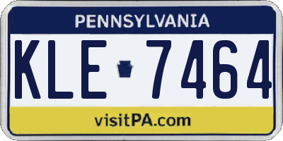 PA license plate KLE7464