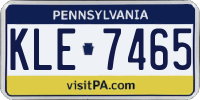 PA license plate KLE7465