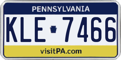 PA license plate KLE7466