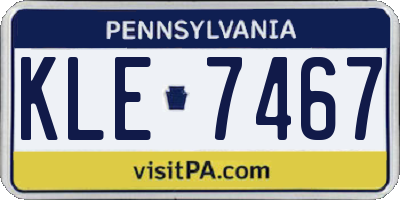 PA license plate KLE7467