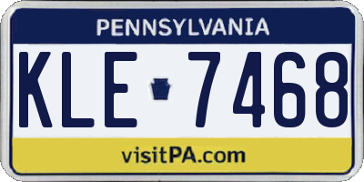 PA license plate KLE7468