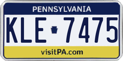 PA license plate KLE7475