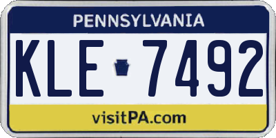 PA license plate KLE7492