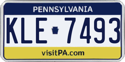 PA license plate KLE7493