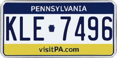 PA license plate KLE7496