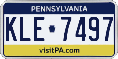 PA license plate KLE7497