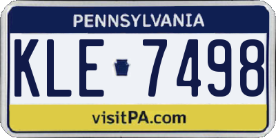 PA license plate KLE7498