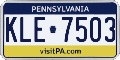 PA license plate KLE7503