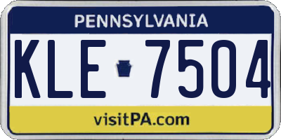 PA license plate KLE7504