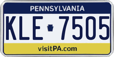 PA license plate KLE7505