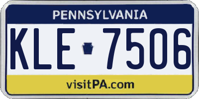 PA license plate KLE7506