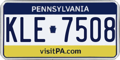 PA license plate KLE7508