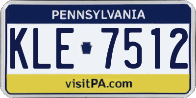 PA license plate KLE7512
