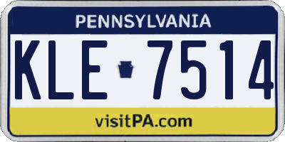 PA license plate KLE7514