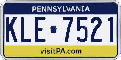 PA license plate KLE7521