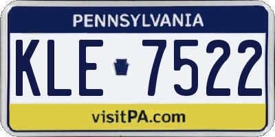 PA license plate KLE7522
