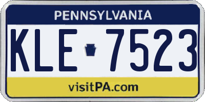 PA license plate KLE7523