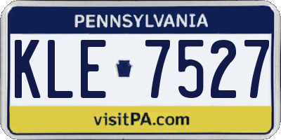 PA license plate KLE7527
