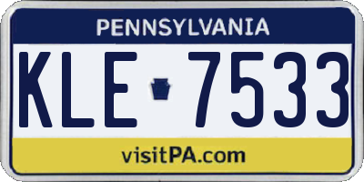 PA license plate KLE7533