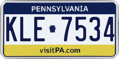 PA license plate KLE7534