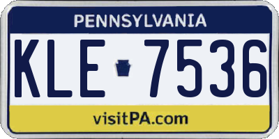 PA license plate KLE7536