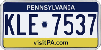 PA license plate KLE7537