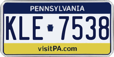 PA license plate KLE7538