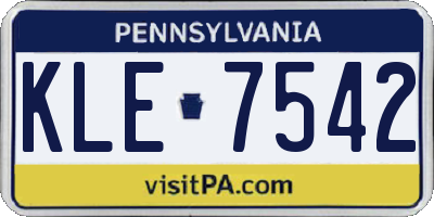 PA license plate KLE7542