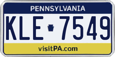 PA license plate KLE7549