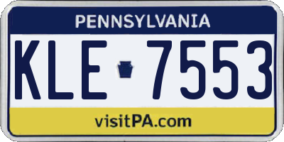 PA license plate KLE7553