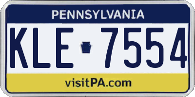 PA license plate KLE7554