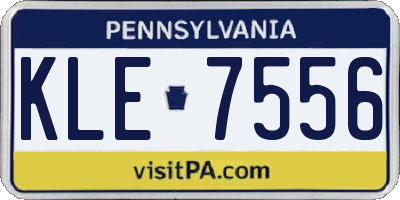 PA license plate KLE7556