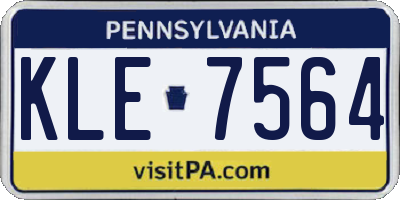 PA license plate KLE7564