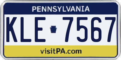 PA license plate KLE7567