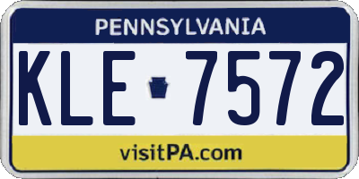 PA license plate KLE7572