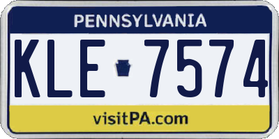 PA license plate KLE7574