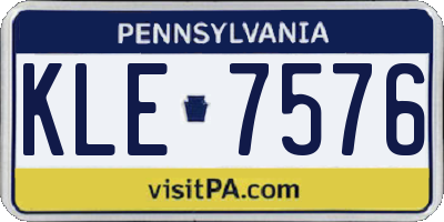 PA license plate KLE7576