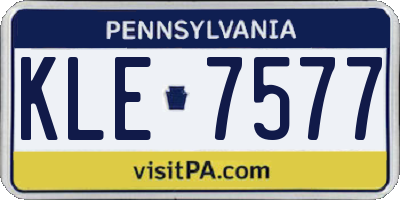 PA license plate KLE7577
