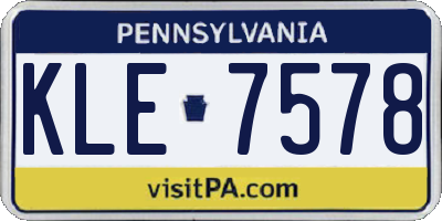 PA license plate KLE7578