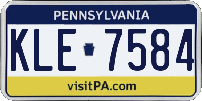 PA license plate KLE7584