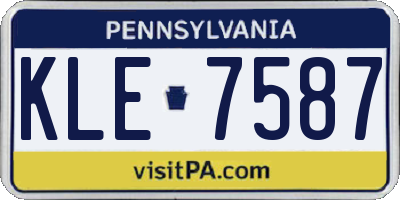 PA license plate KLE7587