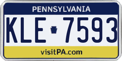 PA license plate KLE7593