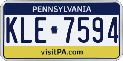 PA license plate KLE7594