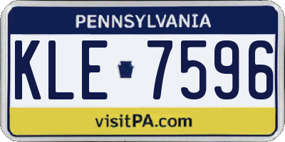 PA license plate KLE7596