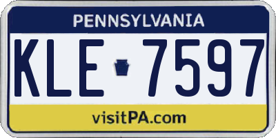 PA license plate KLE7597